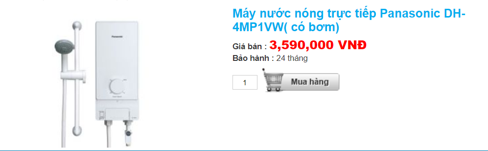 máy nước nóng Panasonic chính hãng được ưa thích